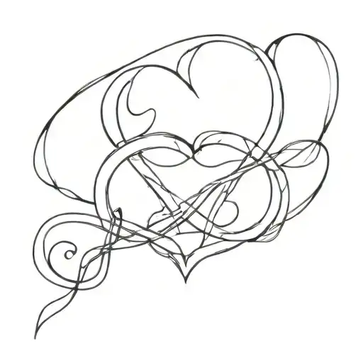 Tattoo In Memory Of Son Garry And Dad Garry Heart Of Cardiograms And Infinity Sign Not Large