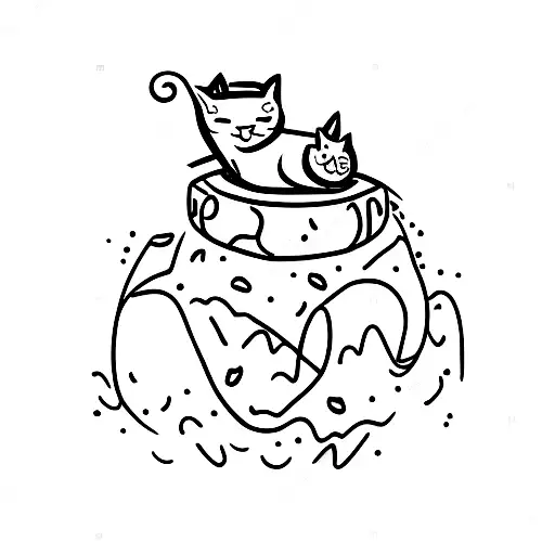 A Cat Sitting On Top Of A Coffee Bean