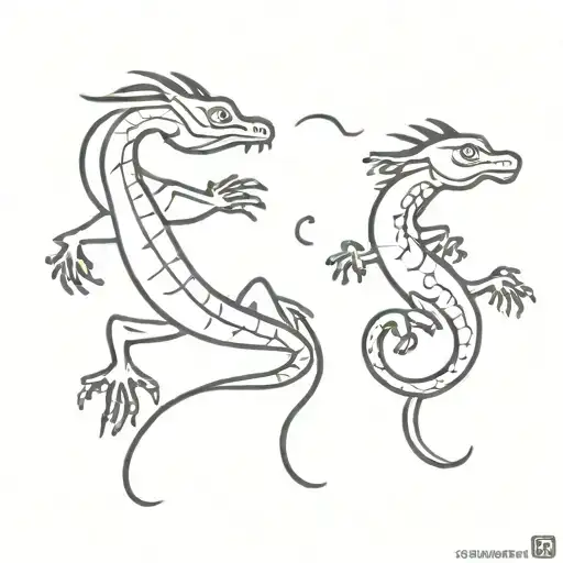 Gecko And Dragon