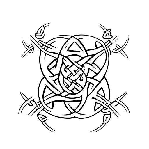 A Celtic Triskele Symbol With Musical Notes