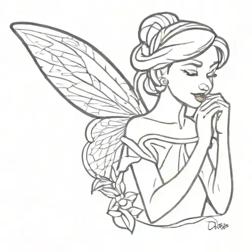 Tinkerbell Pocahontas Snow White And Sleeping Beauty Disney Portrait
