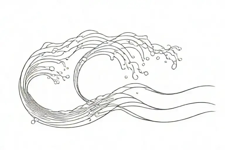 Line In Shape Of Wave With Text Returning To The Ocean