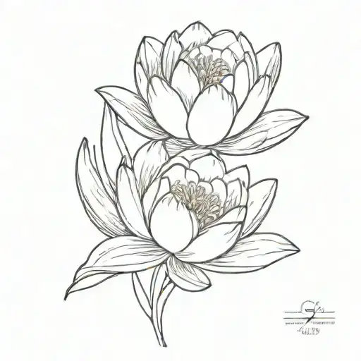 Water Lily And Peony Floral