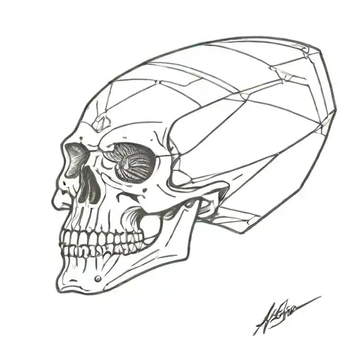 Skull With Mercedes Benz E190 1990