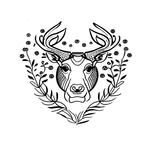 Deer Laurel Wreath
