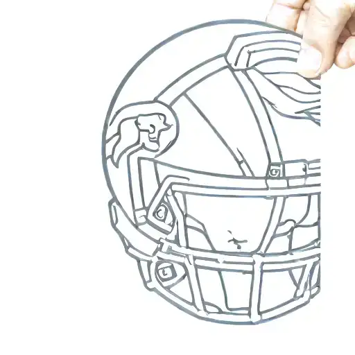 A Minimalist Tattoo Of A Lion Wearing A Football Helmet