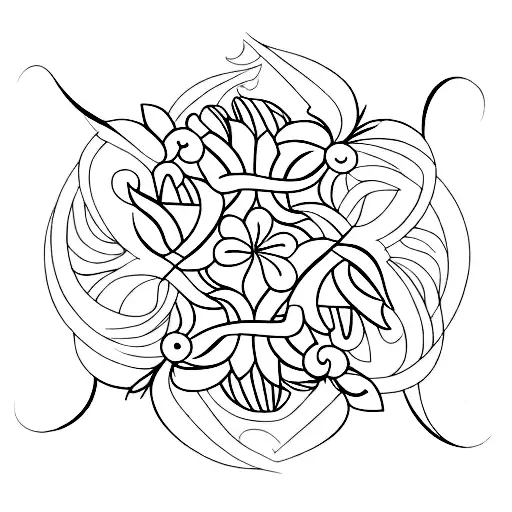 An Abstract Design Incorporating Quinn Jasmine's Name And Jasmine Flowers