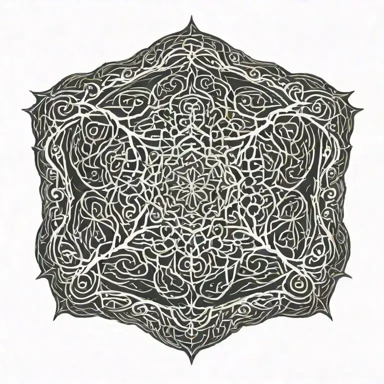 Tatoo Representing A Big Root In The Middle Of The Back Globulous Texture Liquid Aspect