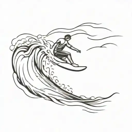 Surfboard Jumping Out Of Water