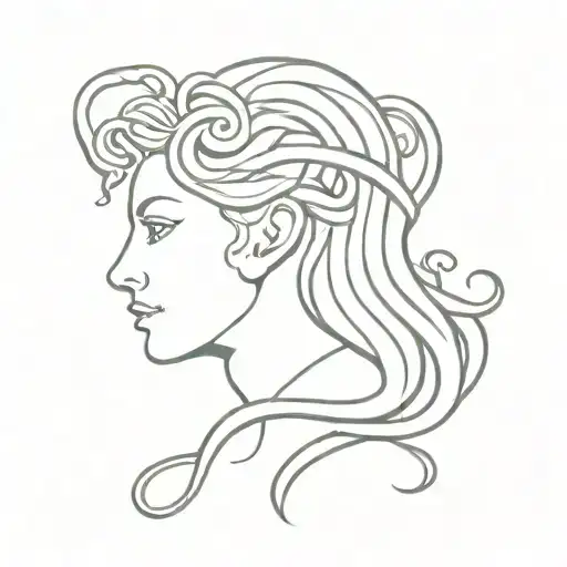 Medusa Head Profile Holding A Book