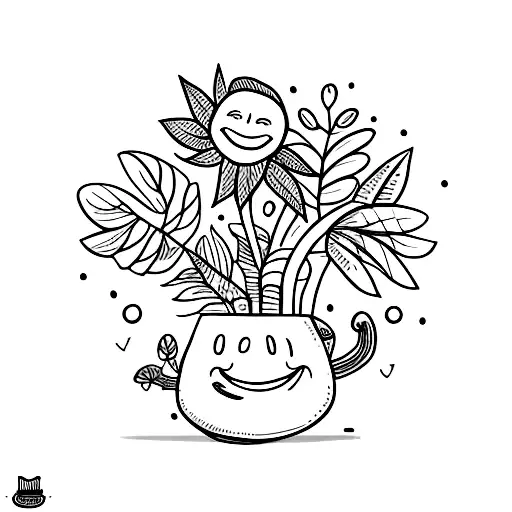 Happy Plant With A Smile On His Pot