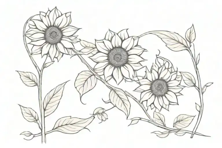 Sunflowers On A Vine
