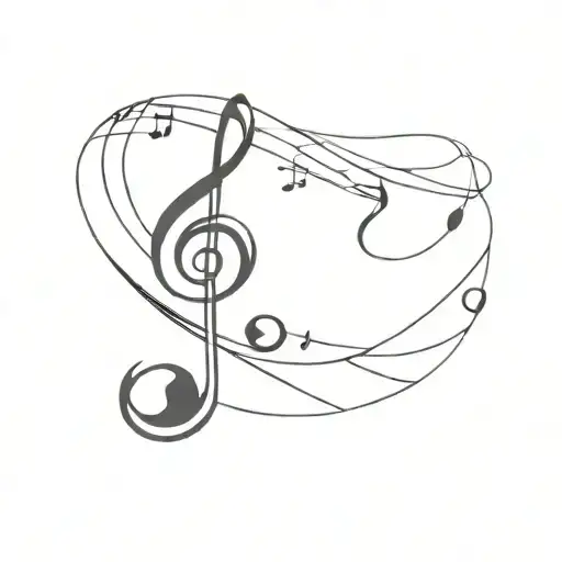 A Tattoo Representing The Healing Power Of Music Through Minimalist Waves And Lines