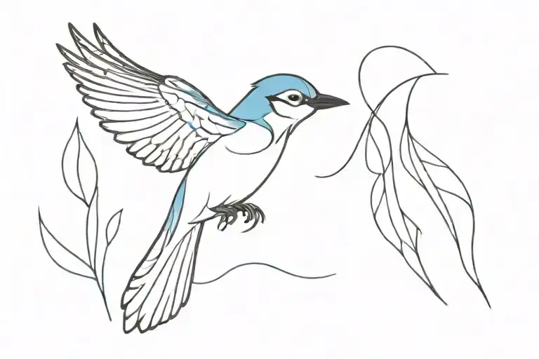 Blue Jay Bird Flying