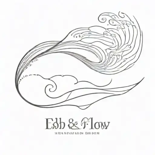 Wave Tattoo With The Quote Ebb And Flow