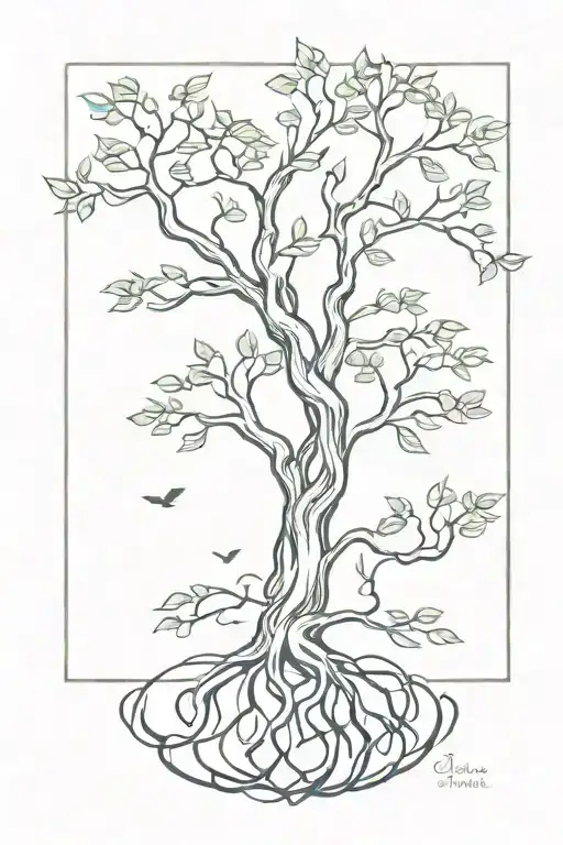 Tree Of Life Intertwined With Poison Tree