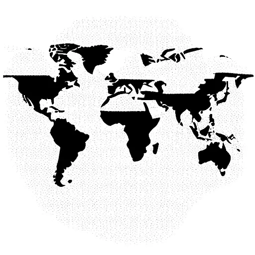 Map Of The World With Bird Flying Over