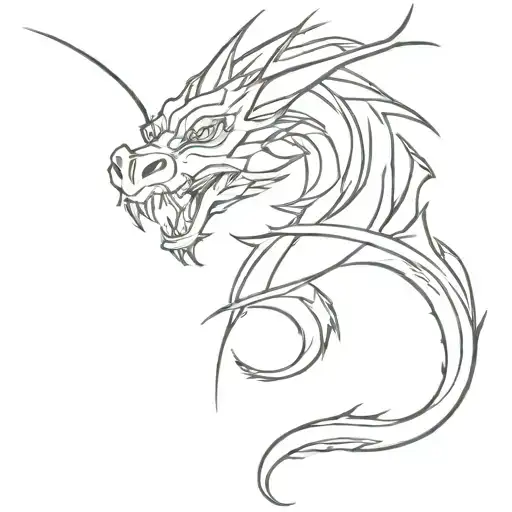 Dragon Head Tattoo Flasg