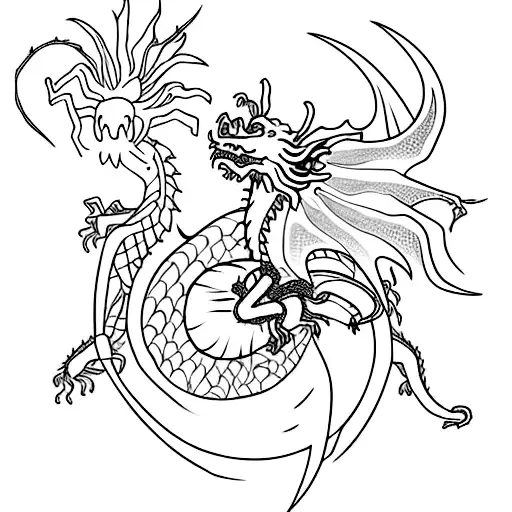 Dragon With Spider Lilly