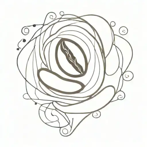 Realistic 3D Coffee Bean Surrounded By Abstract Patterns