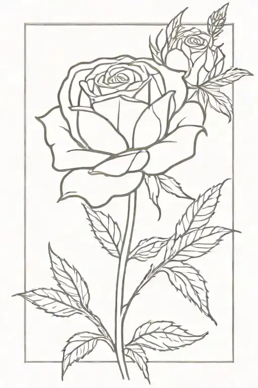 Rose And Aster Flower With Stem