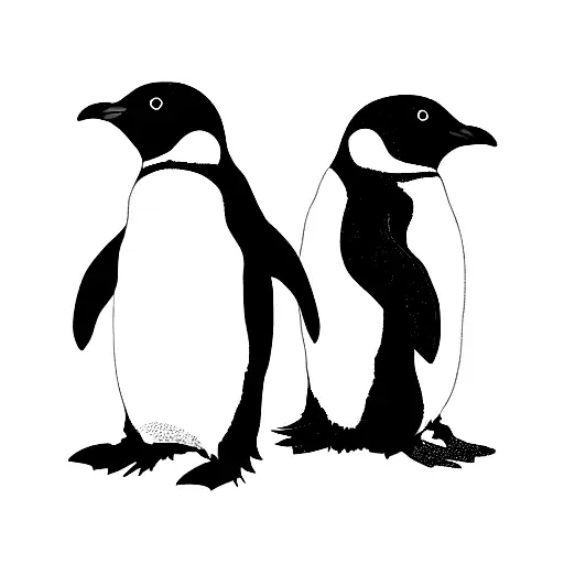 2 Penguins Facing Each Other And One Penguin Is Giving Pebble To Another Penguin