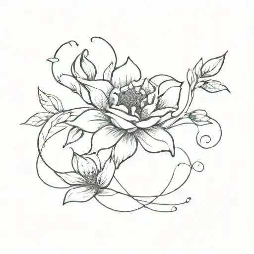 Virgo And Flower Small Side Neck