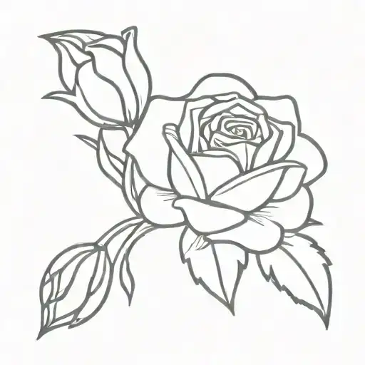 A Minimalist Design Of A Rose With A Daffodil And Two Carnations