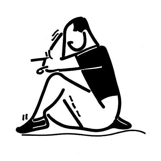 Guy Sitting With Legs Crossed Hugging A Classical Guitar