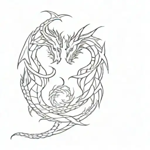 A Pair Of Intertwined Dragons Symbolizing Unity And Strength