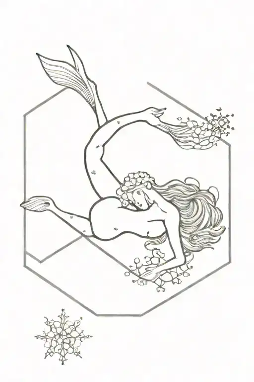 Mermaid Holding A Snowflake