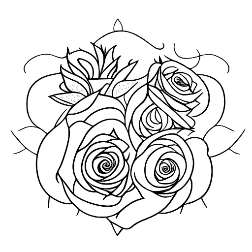 Sunflower And Rose Intertwining