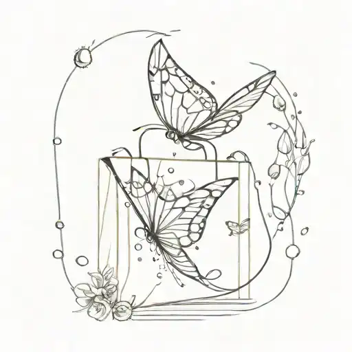 A Delicate Butterfly Made Of Various Gem Stones Fluttering Around A Bird Carrying A Shopping Bag
