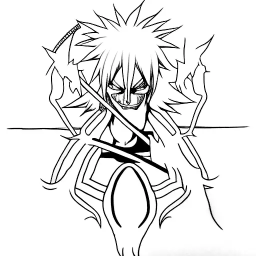 A Minimalist Tattoo Of A Zanpakuto From Bleach