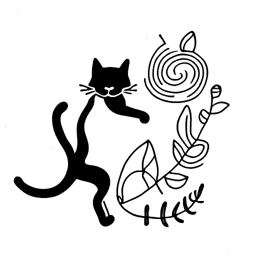 A Cat Walking Through A Garden