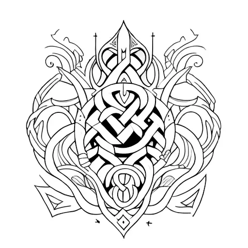 Create A Tattoo Design Inspired By The Concept Of Self-love Using Norse Mythology Symbols