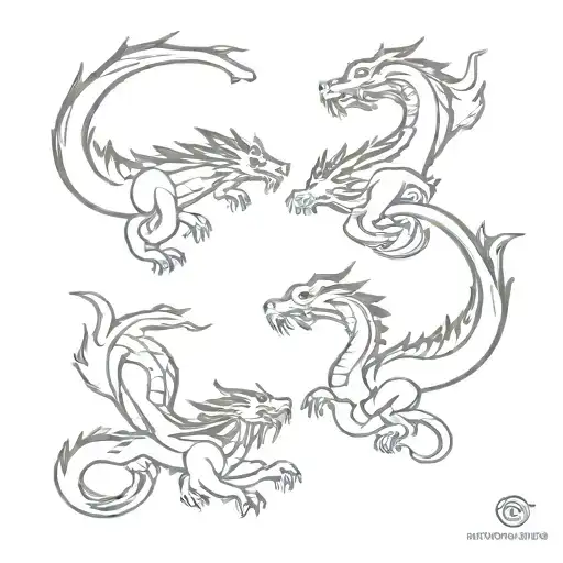 2 Little Chinese Dragons Flying