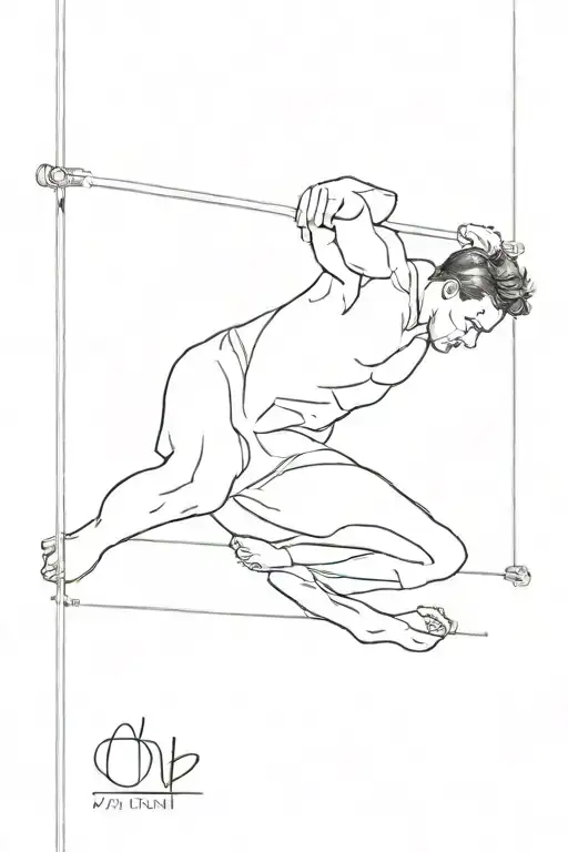 Adult Male Doing Side Lever On A Pole