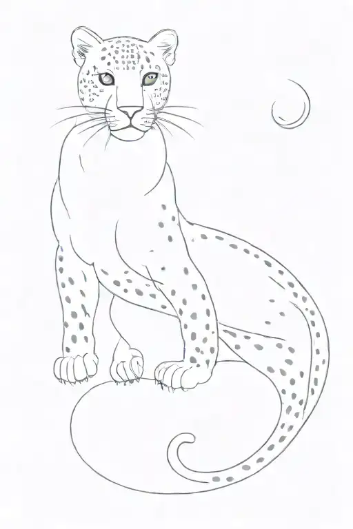 Realistic Jumping Full Leopard Tattoo Minimalistic