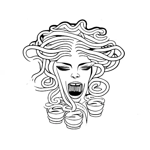 Medusa With Beer And Ciggarette