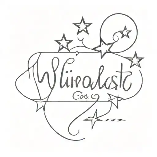 A Delicate Script Font With Small Embellishments Like Hearts Or Stars Around The Words