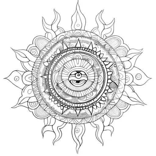 Sun And Moon Mandala Fantasy