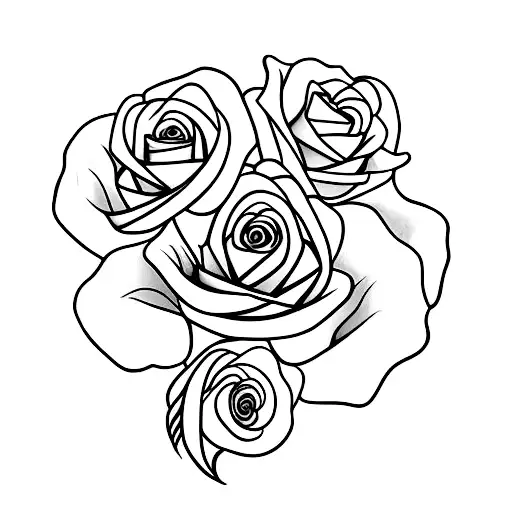 Dagger With Rose Design