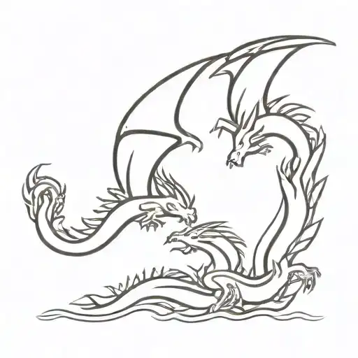 2 Little Chinese Dragons Flying