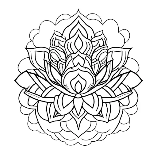Lotus Flower With A Cloud On Chest