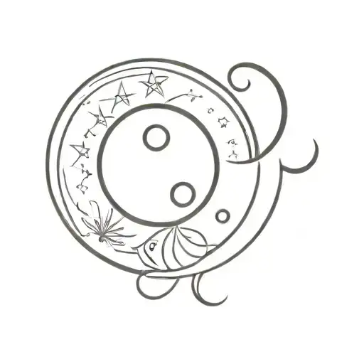 A Celestial Yin-yang Design Incorporating The Sun And Moon Elements