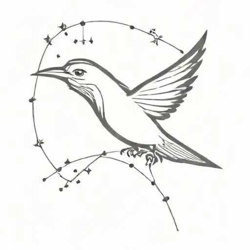 A Constellation Of Stars Forming The Shape Of A Bird In Flight