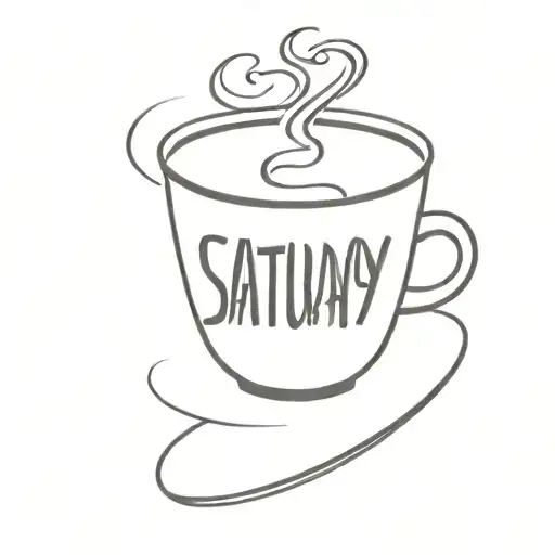 Cup Of Coffee With The Word Saturday