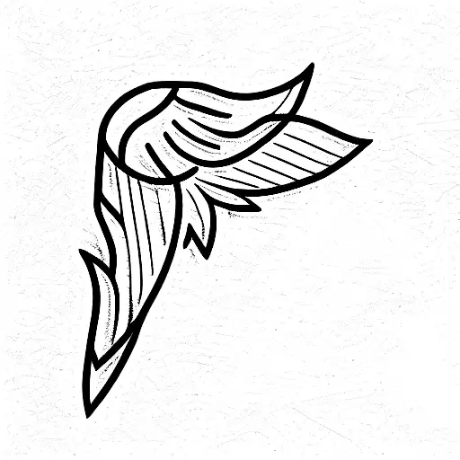 Bird Wing In Art Deco Style