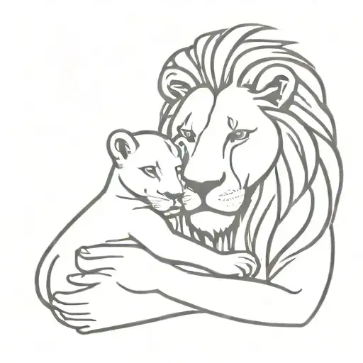 Lion Father & Son And Crown Holding Book In Hands